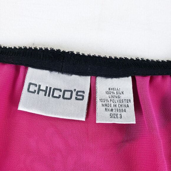 Chicos 100% Silk Midi Skirt Womens XL Wearable Art Flowy Maximalist Boho Resort - Picture 7 of 9